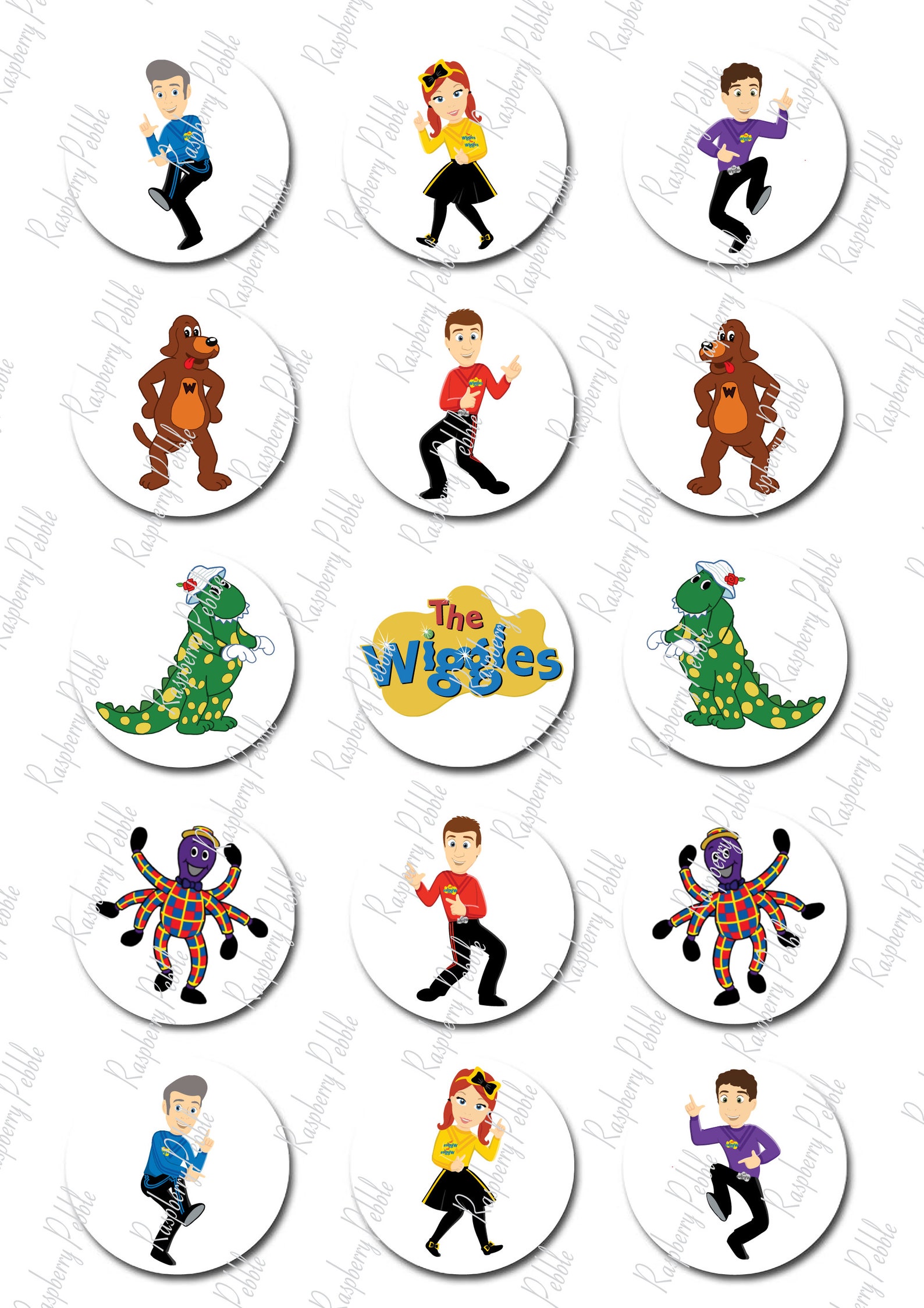 The Wiggles Edible Icing Image Cupcake Toppers PreCut 2 Etsy