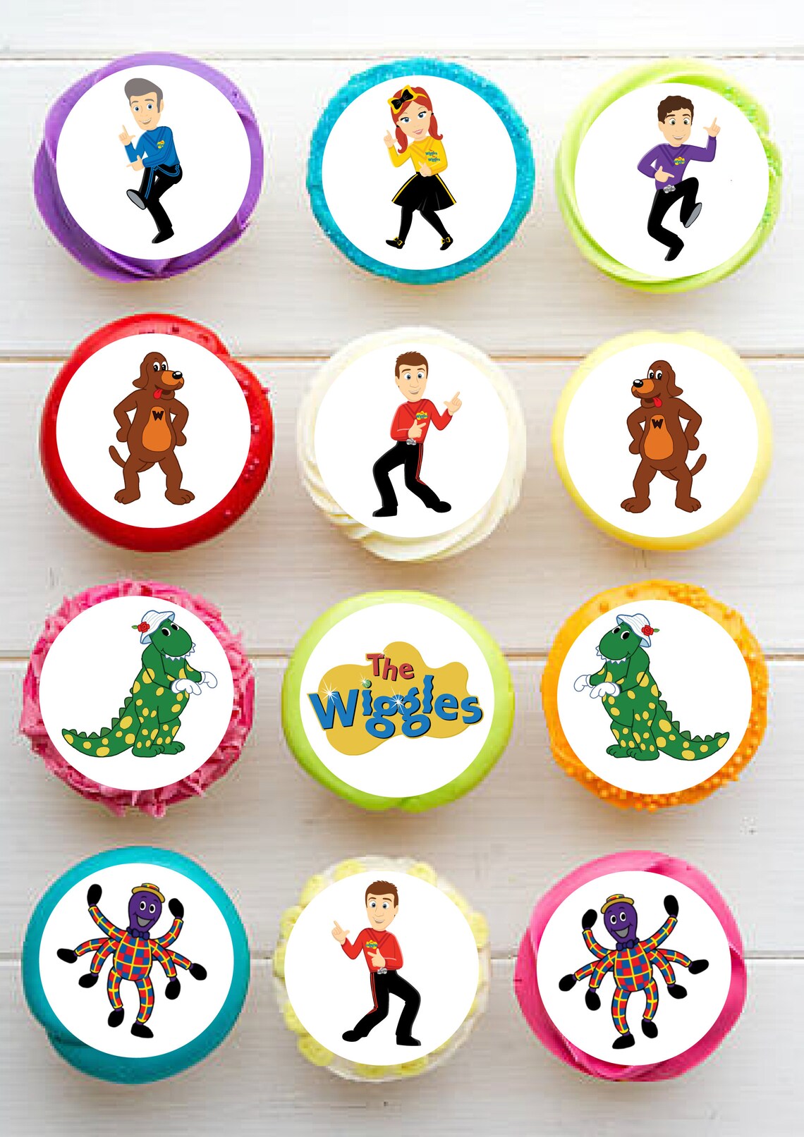 The Wiggles Edible Icing Image Cupcake Toppers PreCut 2 Etsy