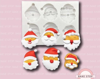 6 Santa Faces Silicone Mould