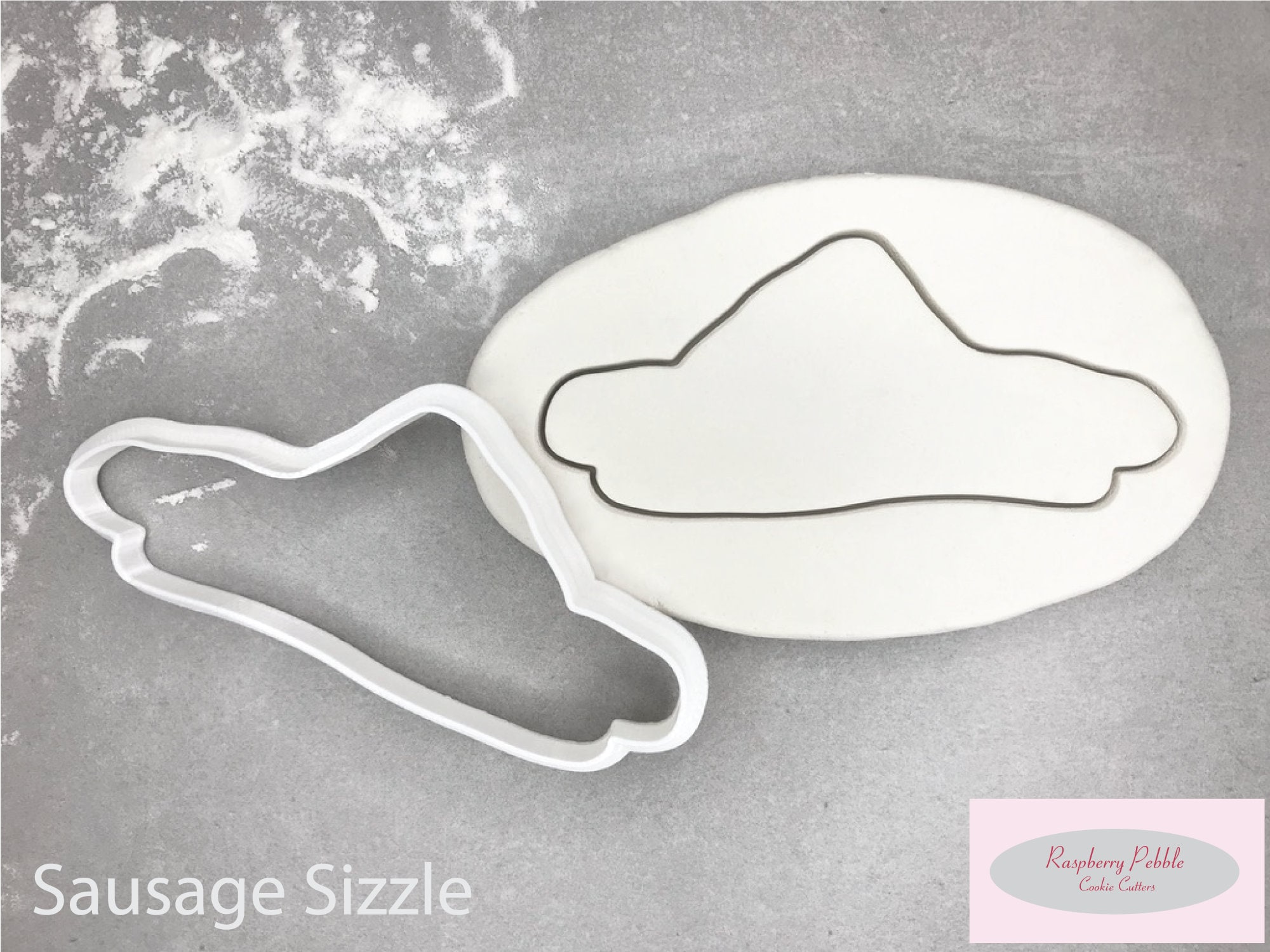 Fondant Cutter Polymer Cutter Australia Cookie Cutter Sausage Sizzle Cookie Cutter and Embosser with Side Handles Australia Day Cutter