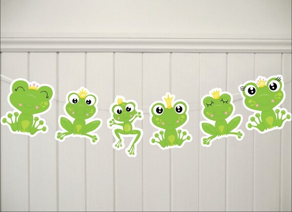 Frog Banner Frog Prince And Princess Party Garland Frog Etsy