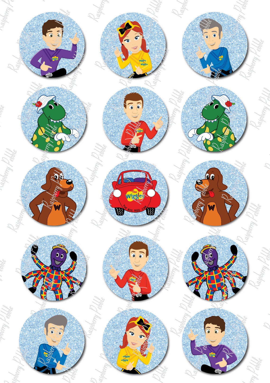 The Wiggles Edible Icing Image Cupcake Toppers PreCut 2 Etsy