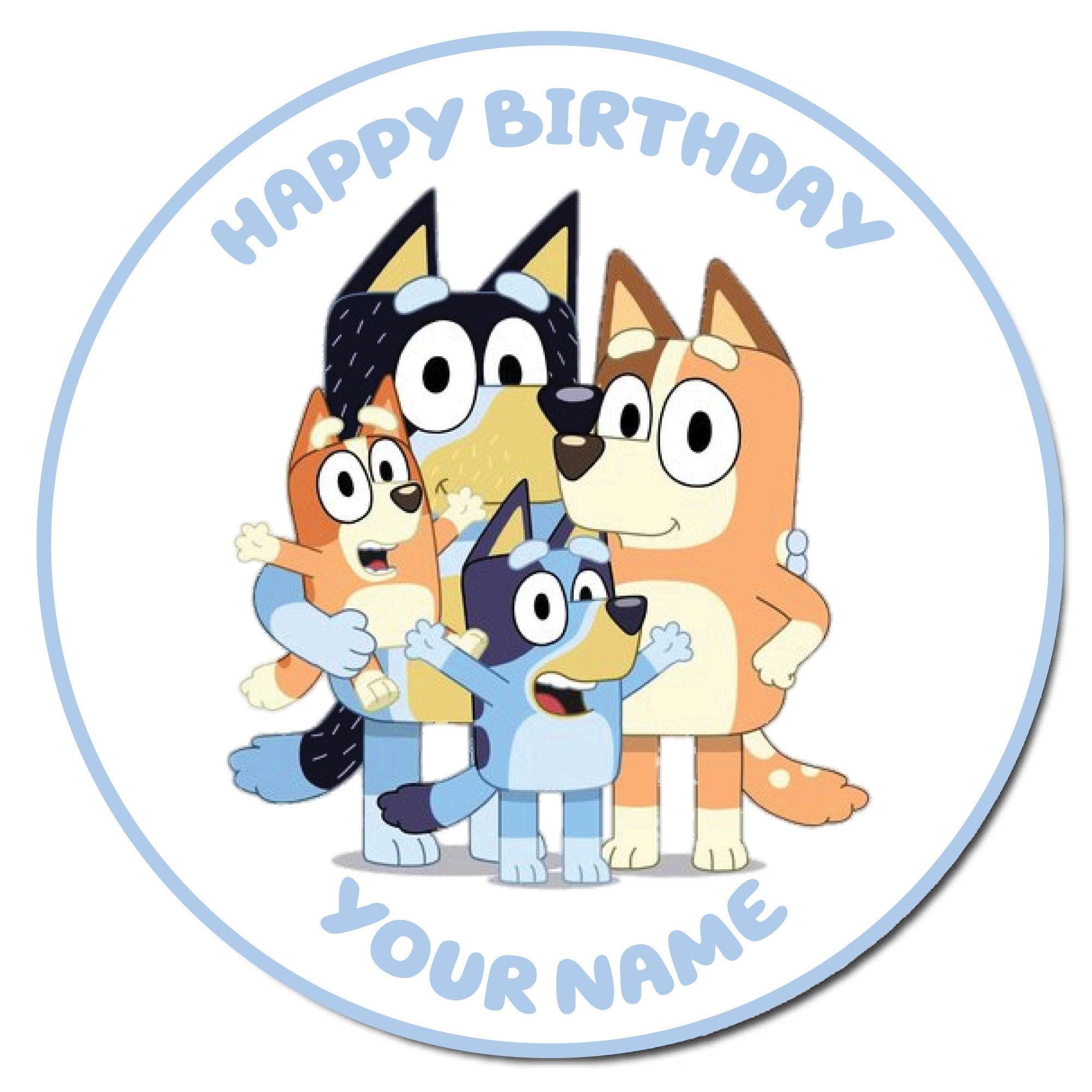 Bluey Precut Mini Edible Icing Cupcake Toppers Sheet of 48 Baking Accs