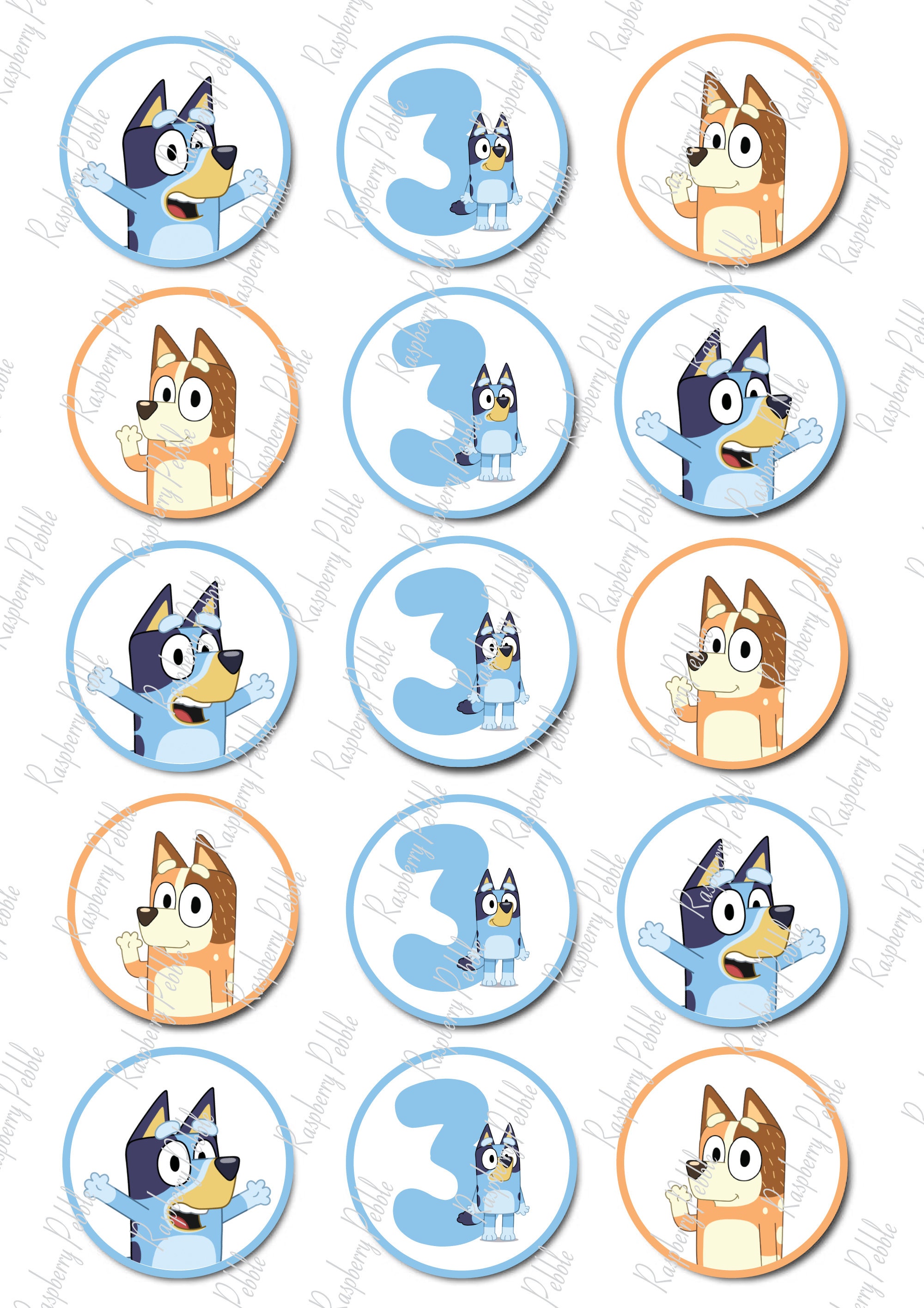 Bluey Edible Icing Image Cupcake Toppers Pre-Cut 2 | Etsy