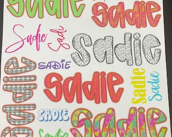 UV DTF Personalized Sticker Name Sheet