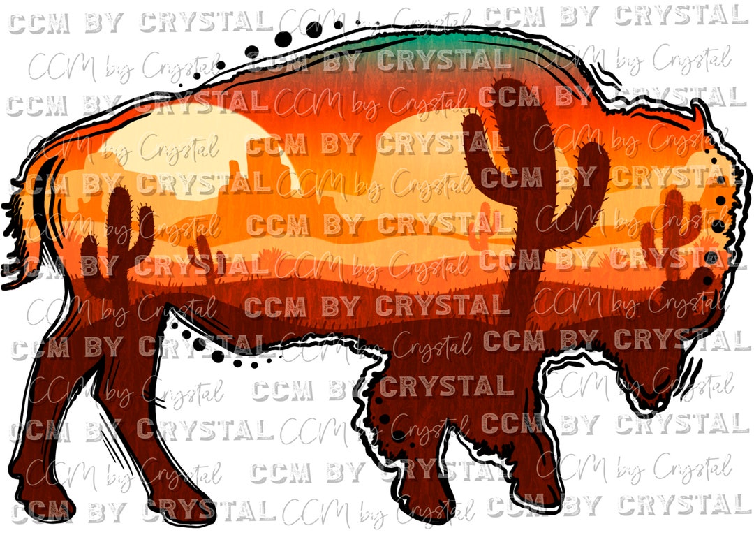 Buffalo Bison Desert Sunset Ready to Press Transfers Direct to Film
