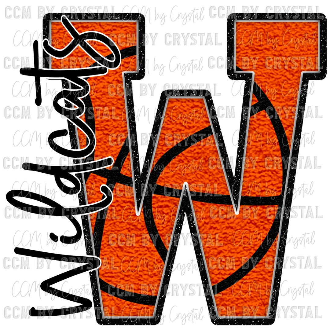 W Wildcats Mascot Basketball Letter PNG Digital Download ONLY - Etsy