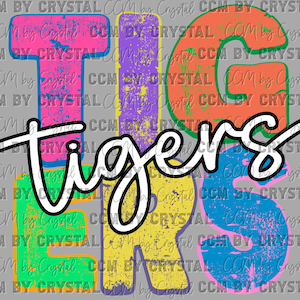 Tigers Mascot Ready to Press Transfer Direct to Film DTF Transfers Sublimation Transfer