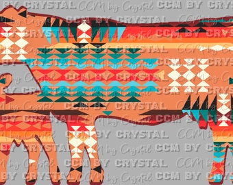 Aztec Cow Ready to Press Transfer Direct to Film DTF Transfer Sublimation Transfer