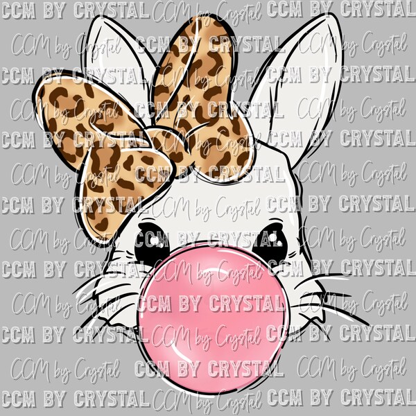 Bubblegum Bunny Easter Press Transfer DTF Transfers Sublimation Transfer