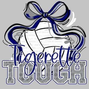 Tigerette Tough Volleyball Mascot Ready to Press Transfer Direct to Film DTF Transfers Sublimation Transfer
