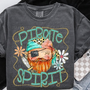 Pirate Spirit Cartoon Mascot Ready to Press Transfer Direct to Film DTF Transfers Sublimation Transfer