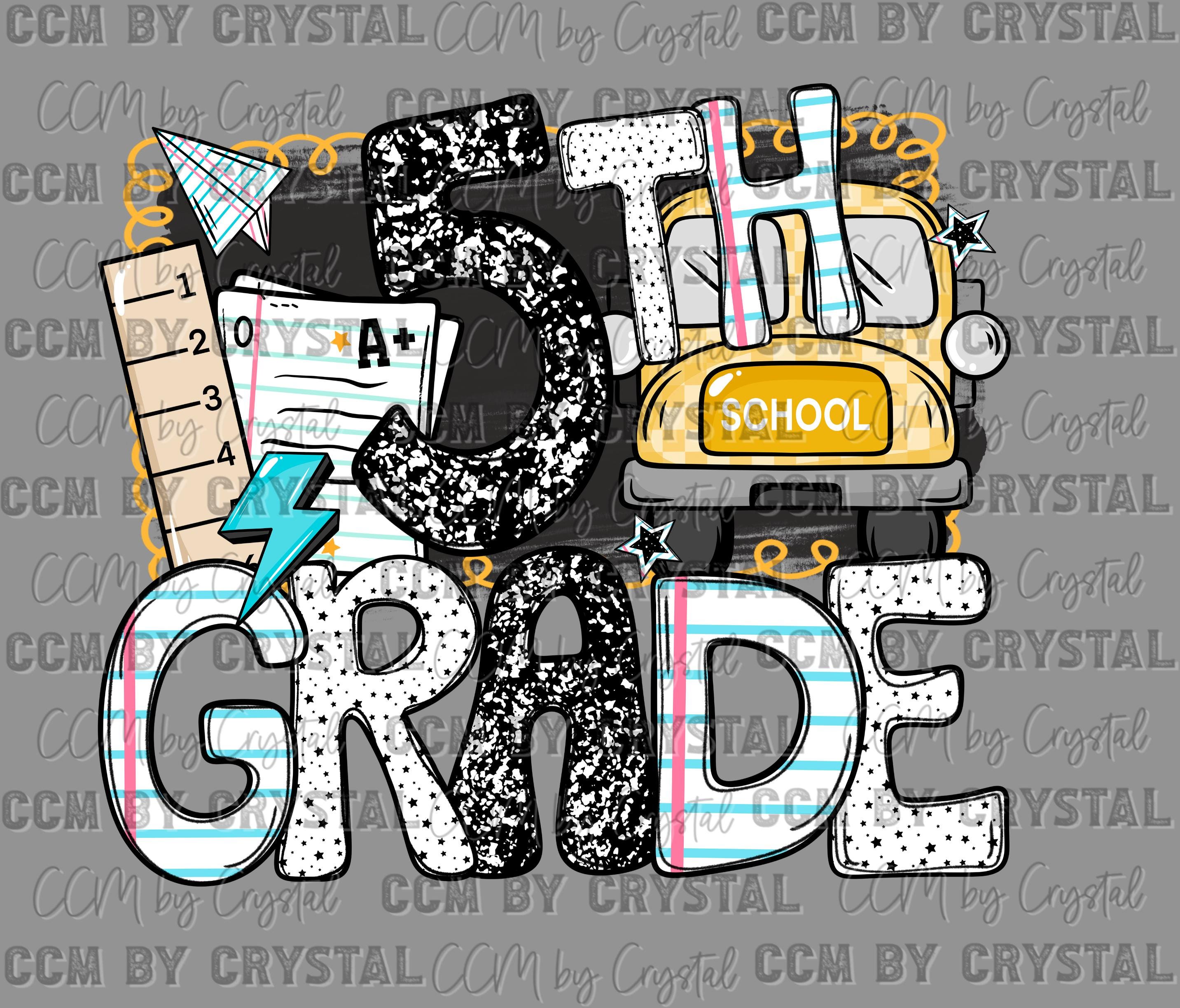 5th Grade Back to School Ready to Press Transfer Direct to Film DTF Transfers Sublimation Transfer