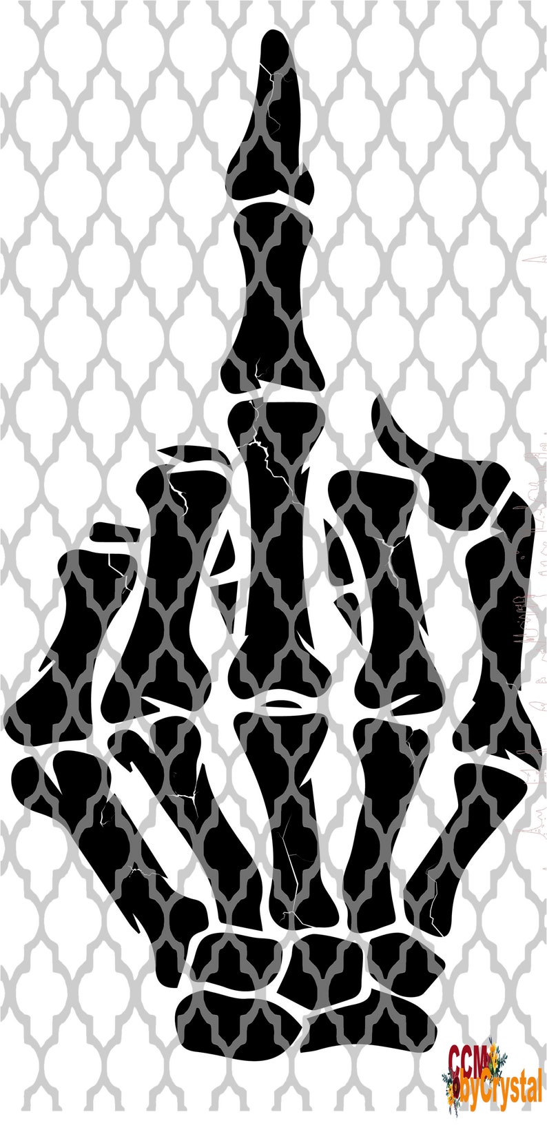 Middle finger skeleton hand transfers dtf transfers sublimation