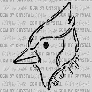 Personalized Color Blue Jays Mascot Doodle Ready to Press Transfer DTF Transfers Sublimation Transfer