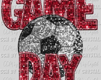 Game Day Soccer Faux Embroidery Faux Sequins Ready to Press Transfer Direct to Film DTF Transfers Sublimation Transfer
