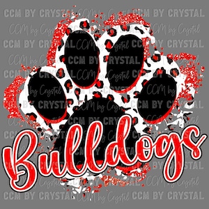 Bulldogs Paw Red Ready to Press Transfer Direct to Film DTF Transfers Sublimation Transfer