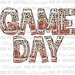 GAME DAY Leopard Print Football Ready to Press Transfer Direct to Film DTF Transfers Sublimation Transfer