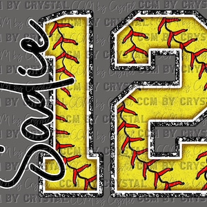 Archivo digital PNG con nombre y número de softbol personalizado SOLAMENTE