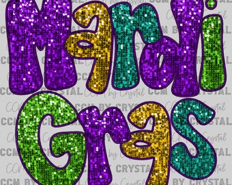 Mardi Gras Faux Sequins Ready to Press Transfer Direct to Film DTF Transfers Sublimation Transfer