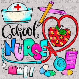 School Nurse Ready to Press Transfer Direct to Film DTF Transfers Sublimation Transfer