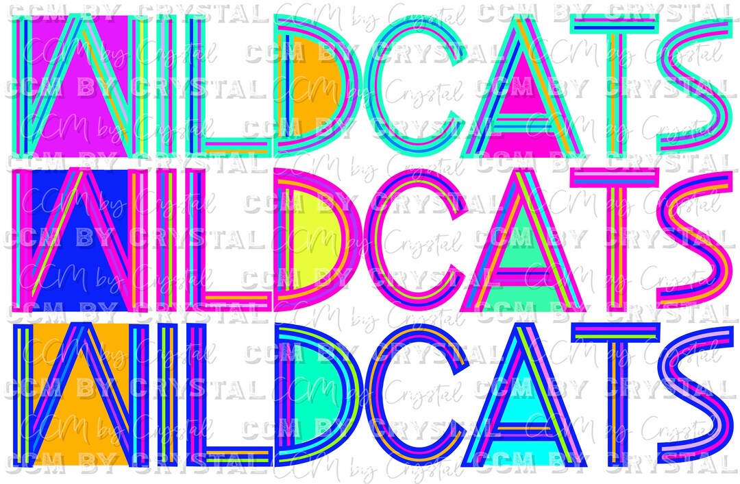 Colorful Wildcats Ready to Press Transfers Direct to Film Transfers ...