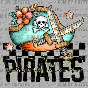 Pirates Cartoon Mascot Ready to Press Transfer Direct to Film DTF Transfers Sublimation Transfer