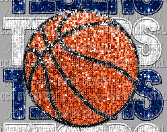 Tigers Basketball Blue and White Faux Embroidery Faux Sequin Mascot Ready to Press Transfer Direct to Film DTF Transfer Sublimation Transfer