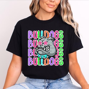 Bulldogs Colorful Mascot Ready to Press Transfer Direct to Film DTF Transfers Sublimation Transfer