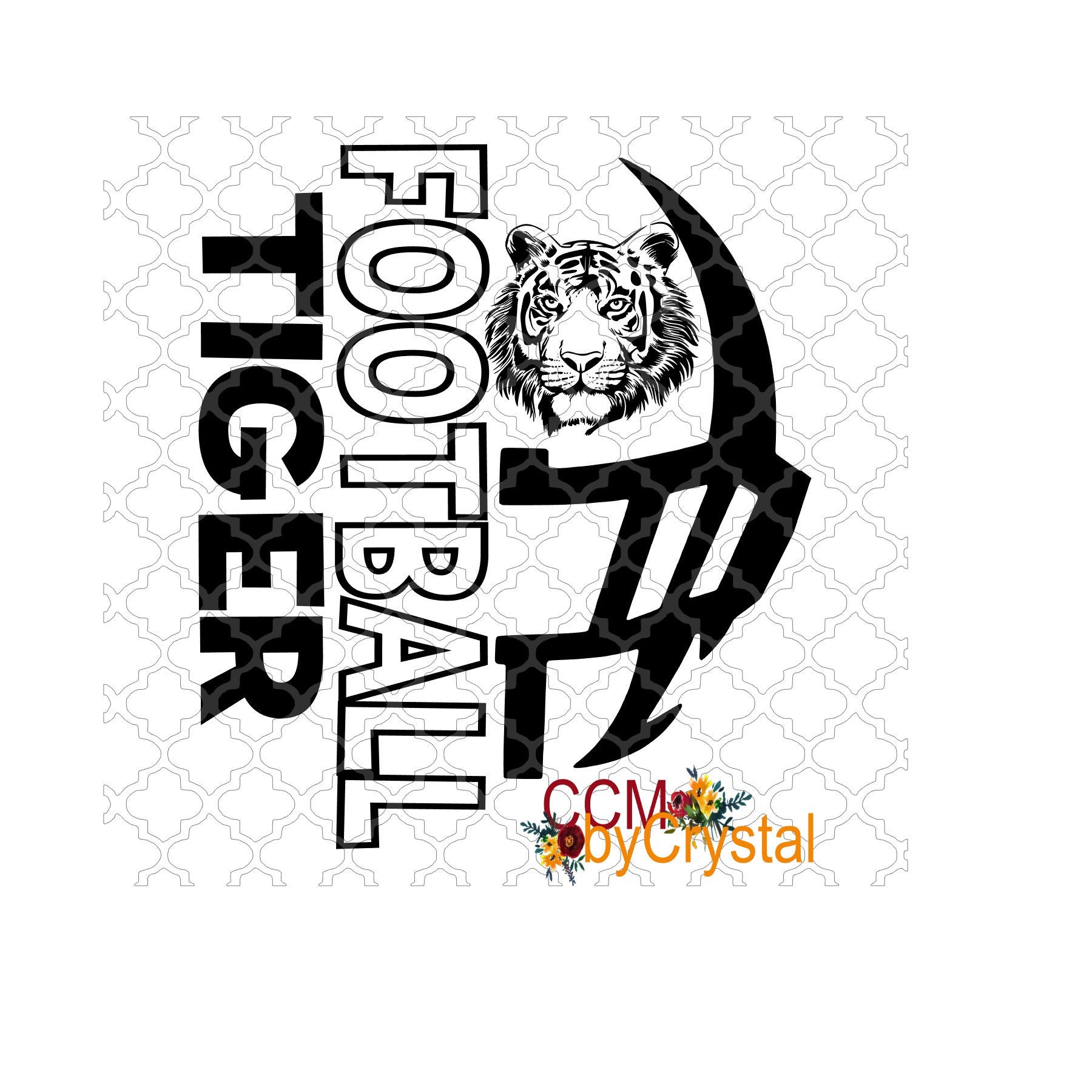 Tiger Football Helmet SVG Etsy