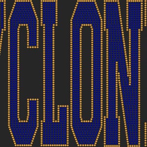 Cyclones 11&quot; Wide X 6&quot; 2 Color Spangle Transfer