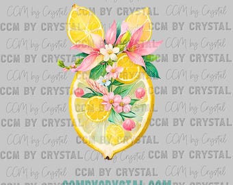 Summer Floral Lemon Ready to Press Transfer Direct to Film DTF Transfers Sublimation Transfer