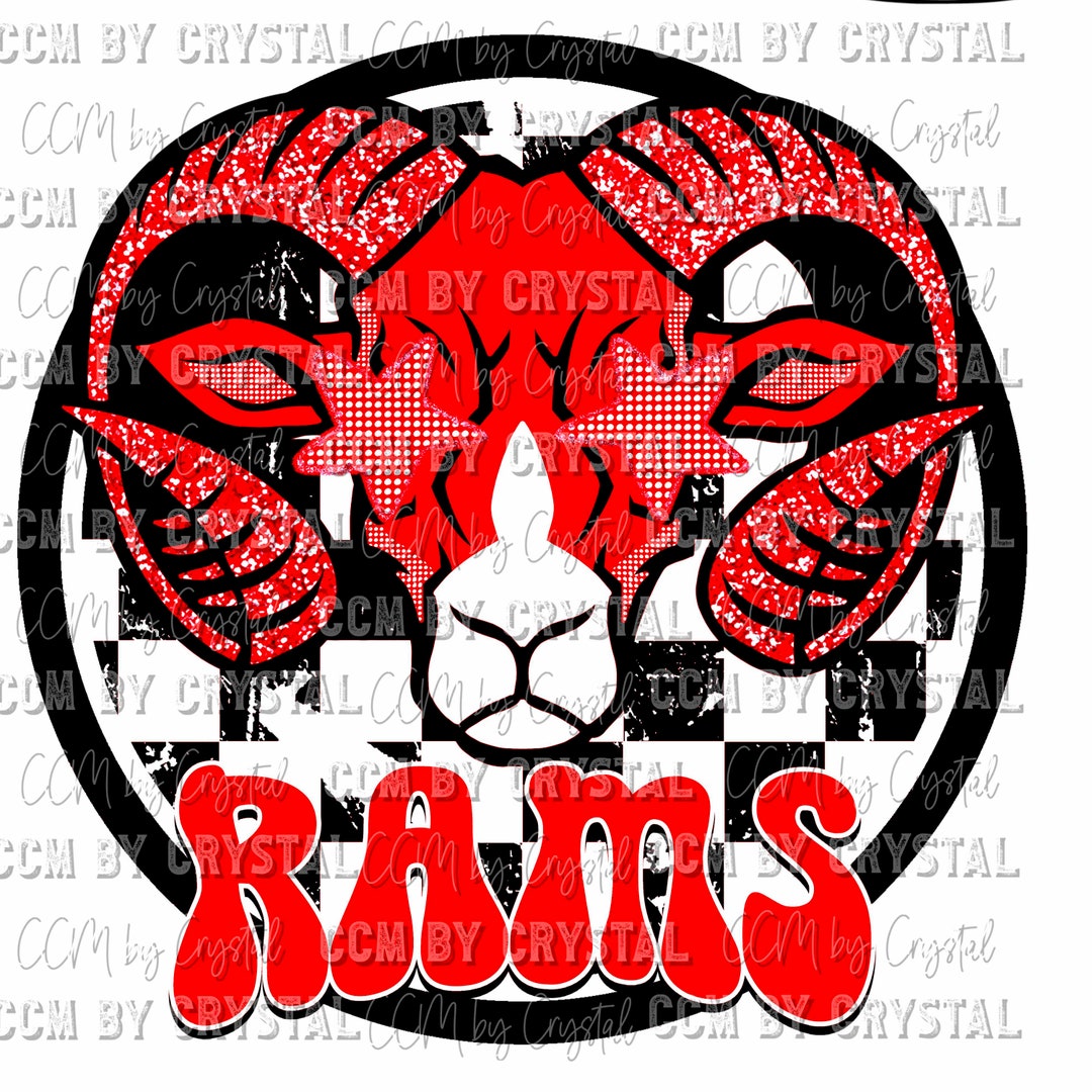 Rams Mascot Red School Ready to Press Transfer Direct to Film DTF ...