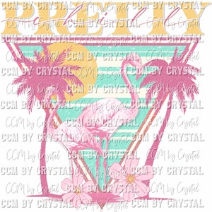 Pretty Chill Flamingo Palm Trees Summer Summertime Ready to Press Transfer Direct to Film DTF Transfers Sublimation Transfer