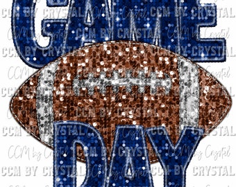 Game Day Faux Sequins Faux Embroidery Football Ready to Press Transfer Direct to Film DTF Transfers Sublimation Transfer