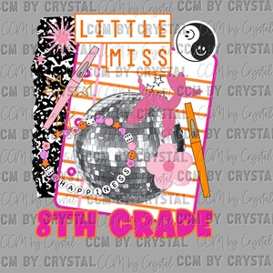 8th Grade Disco Back to School Ready to Press Transfer Direct to Film DTF Transfers Sublimation Transfer