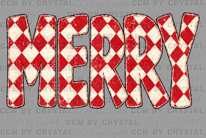 Merry Written Merry Red Christmas Ready to Press Transfer Direct to Film DTF ...