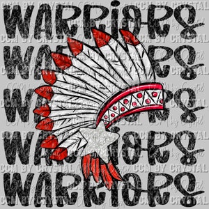 Warriors Mascot Ready to Press Transfer DTF Transfers Sublimation Transfer