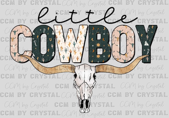 Western Little Cowboy Ready to Press DTF (Direct to Film) Transfer Sublimation Transfer Sublimation Print