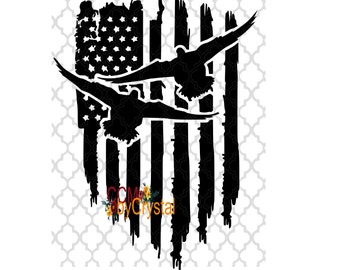 Fliegende Enten US Flagge SVG