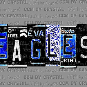 Eagles Blue Mascot Ready to Press Transfer Direct to Film DTF Transfers Sublimation Transfer