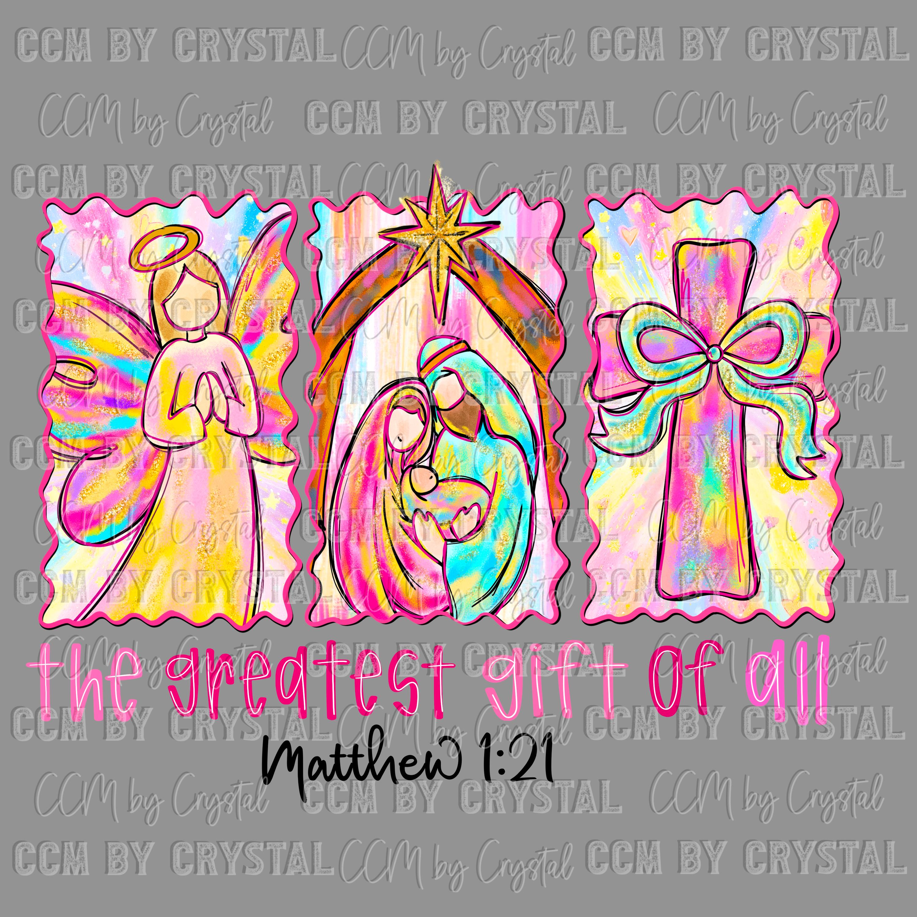 The Greatest Gift of All Jesus Manger Christmas Ready to Press Transfer ...