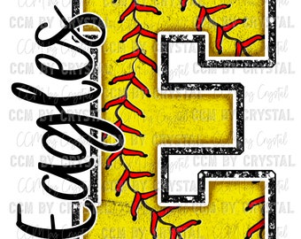 E Eagles Softball Chenille PNG Digital Download ONLY