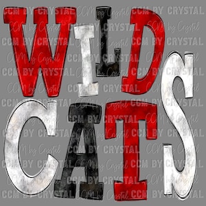 Wildcats Mascot Ready to Press Transfer Direct to Film DTF Transfers