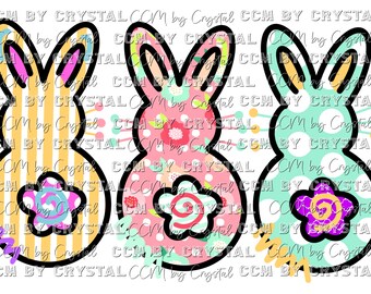 Ready to Press DTF Direct to Film Transfer Bunnies Easter