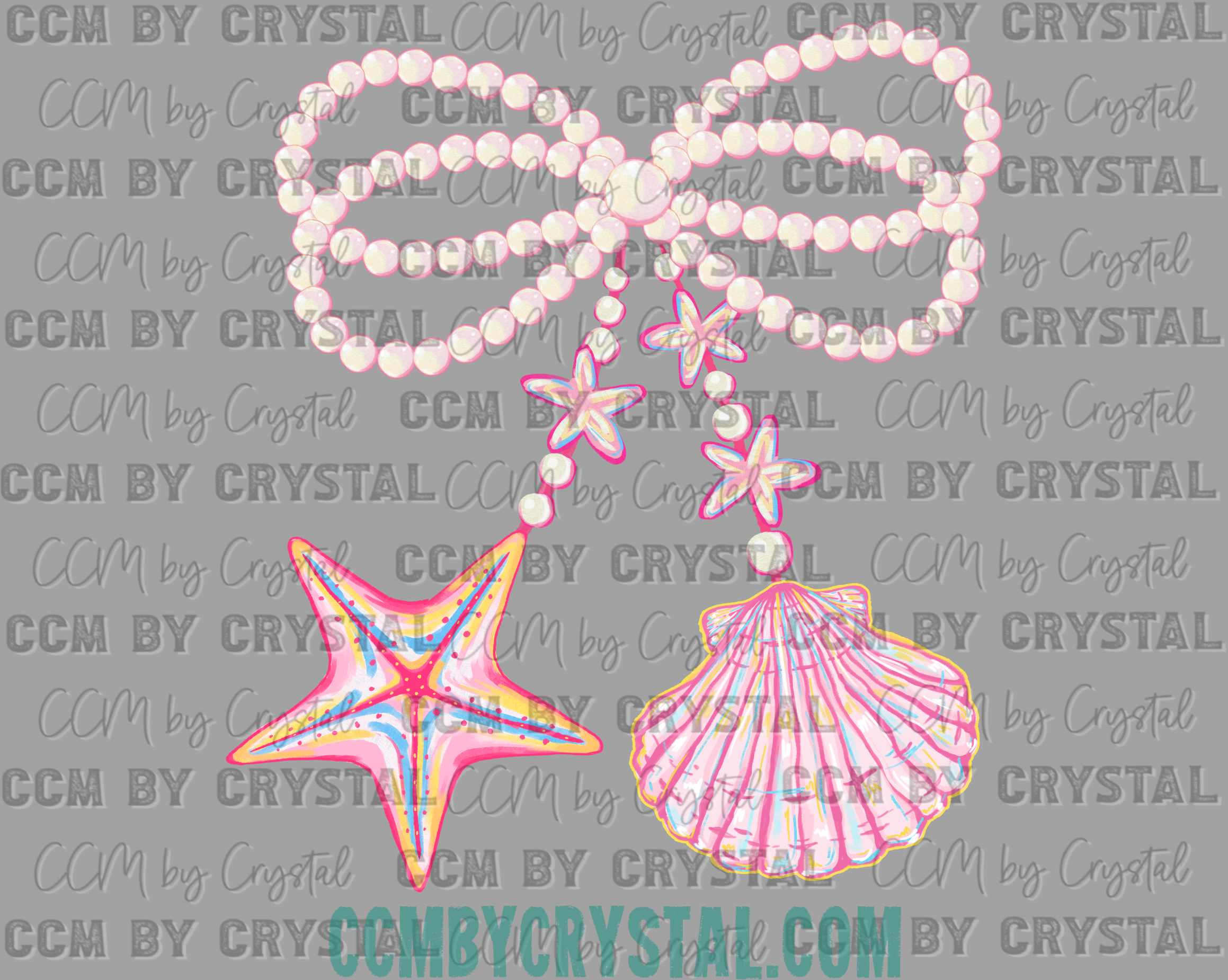 Seashells Bow Coquette Summer Ready to Press Transfer Direct to Film ...