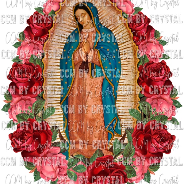Virgin Mary Our Lady of Guadalupe Ready to Press Transfers Direct to Film DTF Transfers Sublimation DTF Sublimation Print