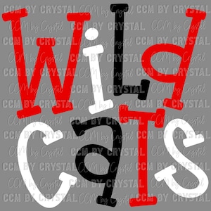Wildcats Mascot Ready to Press Transfer Direct to Film DTF Transfers