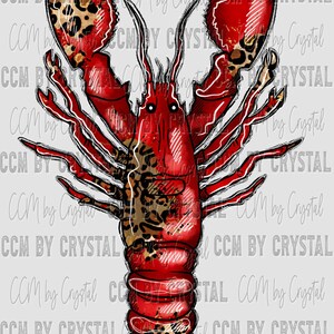 Ready to Press DTF Direct to Film Transfer Leopard Crawfish