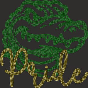 Gator Pride 11&quot; Wide 2 Color Spangle Transfer
